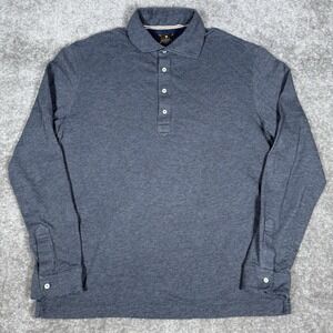 Left Coast Tee Polo Shirt Men's Large Blue‎ Long Sleeve Soft Golf Skater